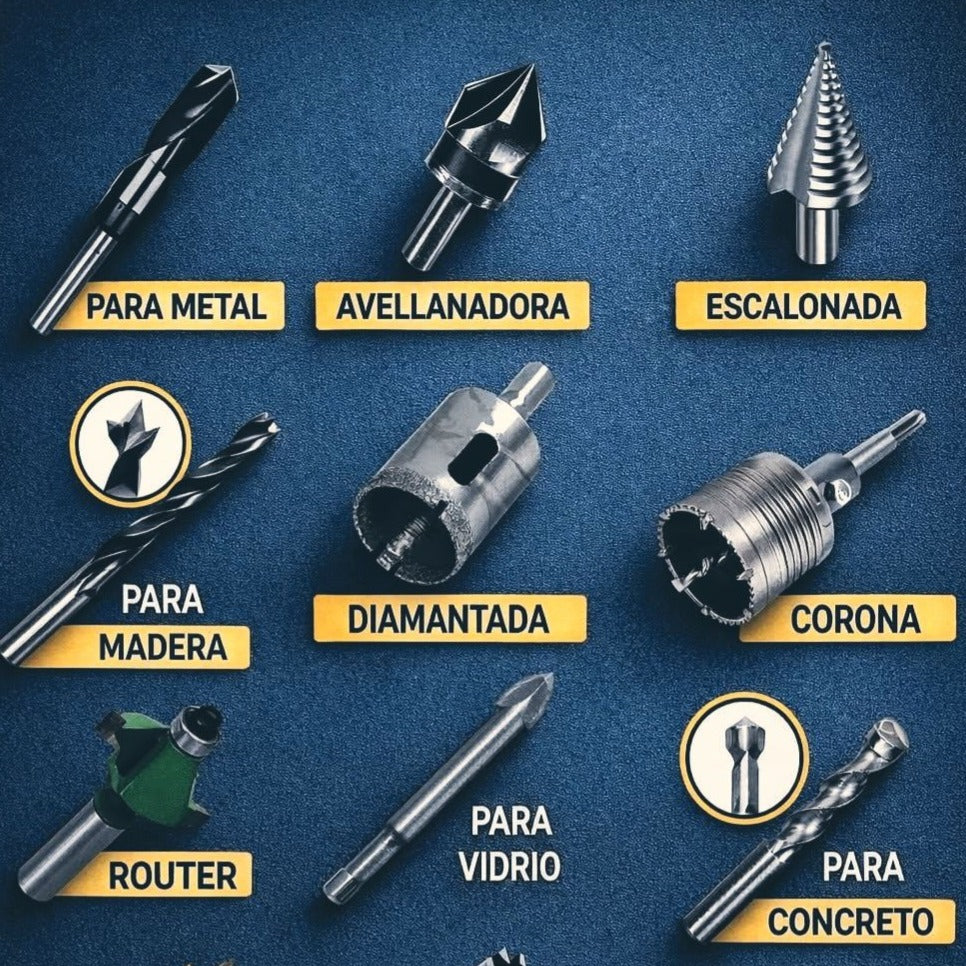 Guía Práctica: Cómo elegir la broca correcta para concreto, metal y madera (¡No quemes tus herramientas!)